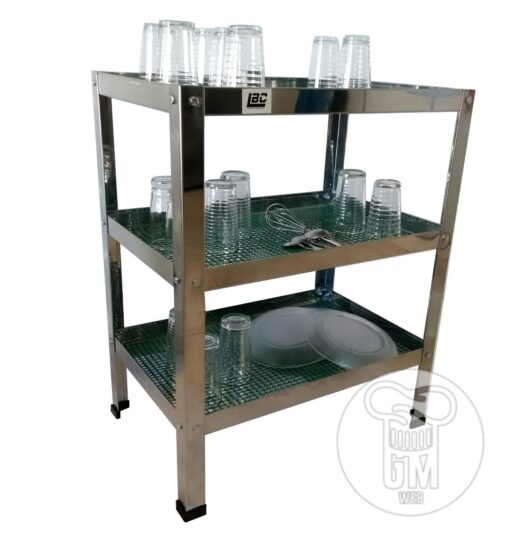 Vasera Escurridor Gastronómico Acero Inoxidable 40 X 80 Cm 3 Niveles