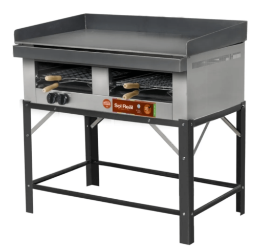 Plancha A Gas Lomitera Hamburguesera Con Carlitero Doble - Marca SOL REAL