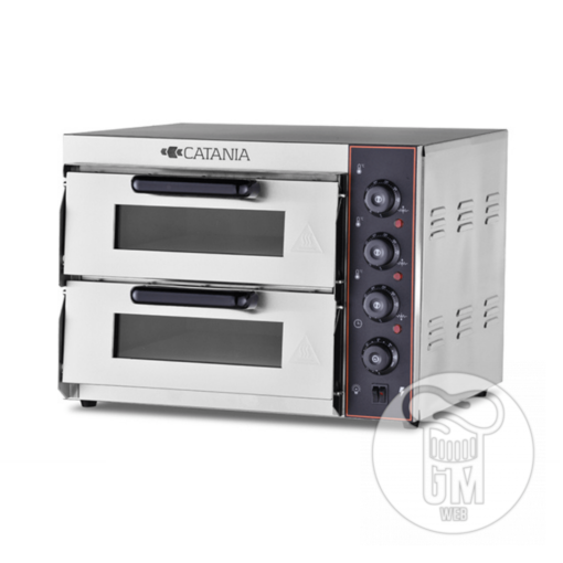 Horno Pizzero Compacto Doble 40x40 Con Piso Refractario - Marca CATANIA
