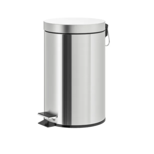 Tacho De Basura Cesto A Pedal Acero Pulido - 12 Lts
