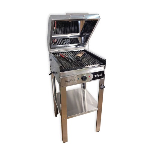 Parrilla Eléctrica Esquel 40x40 Acero Inoxidable + Base para Balcón - Marca RESINET