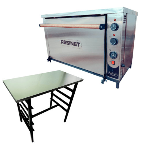 Horno Pizzero Eléctrico Nápoles 8 Moldes Con Gratinador + Base - Marca RESINET