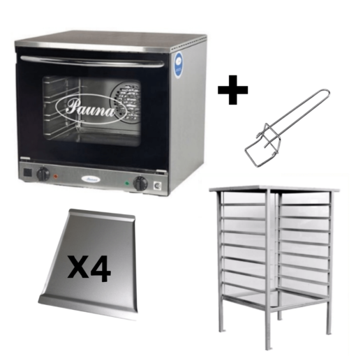 Horno Convector Beta 21 Eléctrico c/ Base + 4 Bandejas Planas + Saca Bandejas Regalo- Marca PAUNA