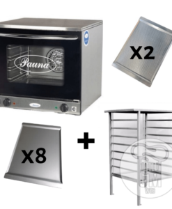 Horno Convector Beta 21 Eléctrico c/ Base + 8 Bandejas Planas + 2 Perforadas - Marca PAUNA