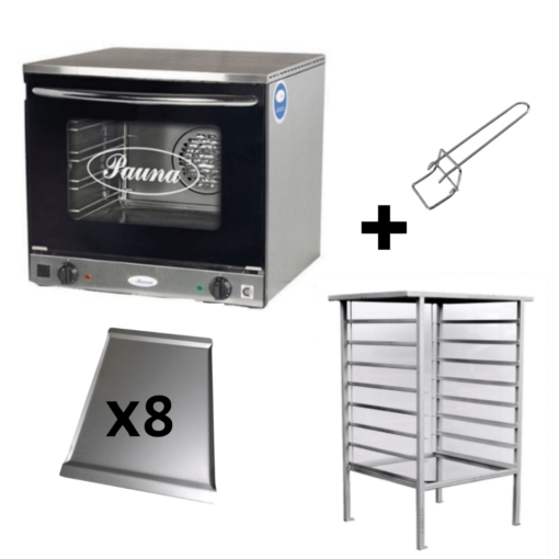 Horno Convector Beta 21 Eléctrico c/ Base + 8 Bandejas Planas + Saca Bandejas Regalo- Marca PAUNA