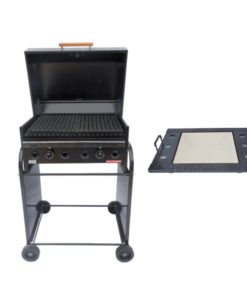 Parrilla 70x60 Con Tapa y Carro + Pizzera - Marca INVERNATIVA