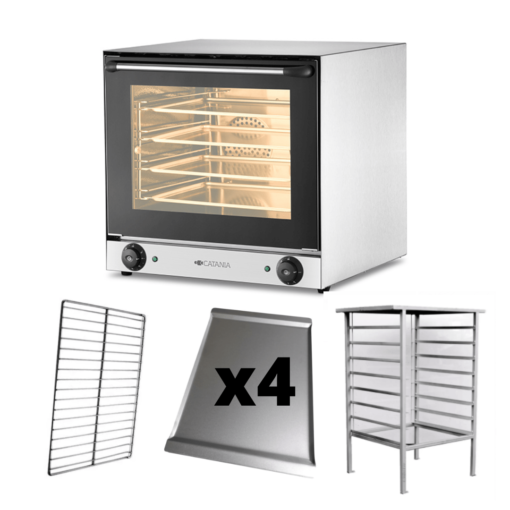 Horno Convector Catania HC-90 c/ 4 Bandejas + 2 Rejillas + Base  - Marca CATANIA