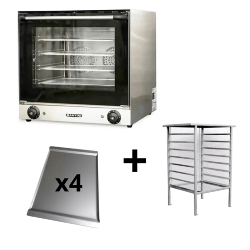 Horno Convector Eléctrico MC600 Con Base y 4 Bandejas - Marca SANTINI