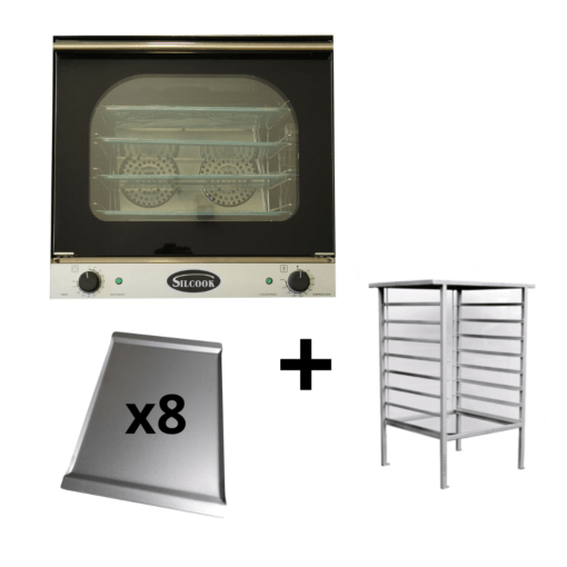 Horno Convector Eléctrico HP1A con 8 Bandejas + Base - Marca SILCOOK