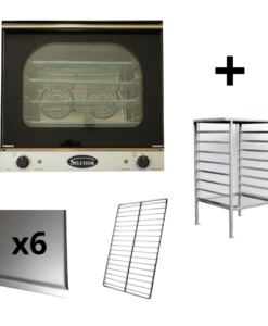 Horno Convector Eléctrico HP1A con 6 Bandejas + 2 Rejillas + Base - Marca SILCOOK
