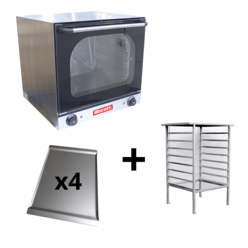 Horno Convector Eléctrico DELI con 4 bandejas + Base - MORETTI