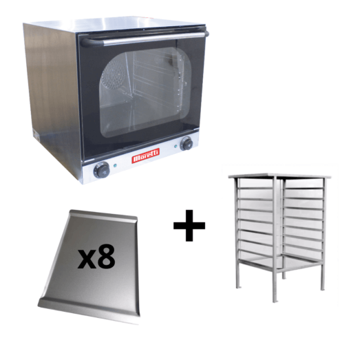 Horno Convector Eléctrico DELI con 8 bandejas + Base - MORETTI