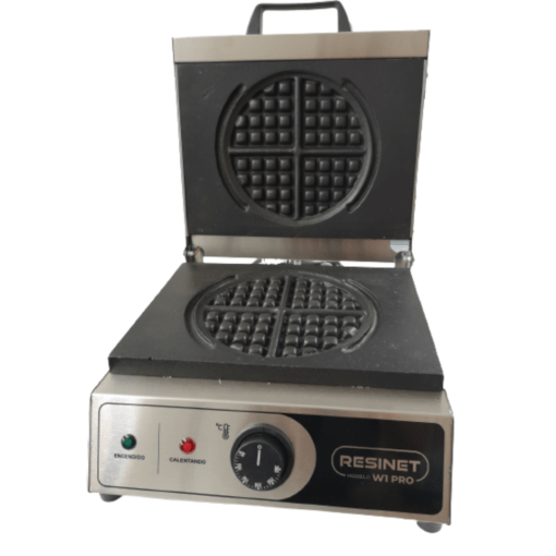 Waflera Profesional Eléctrica Teflonada Redonda 4 Waffles - Marca RESINET