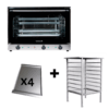 Horno Convector 4 Bandejas 60x40 c/ Humidificador y Grill + Base - Marca Turboblender