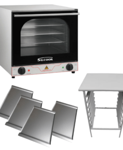 Horno Convector Eléctrico FD1A con 4 Bandejas + Base - Marca SILCOOK